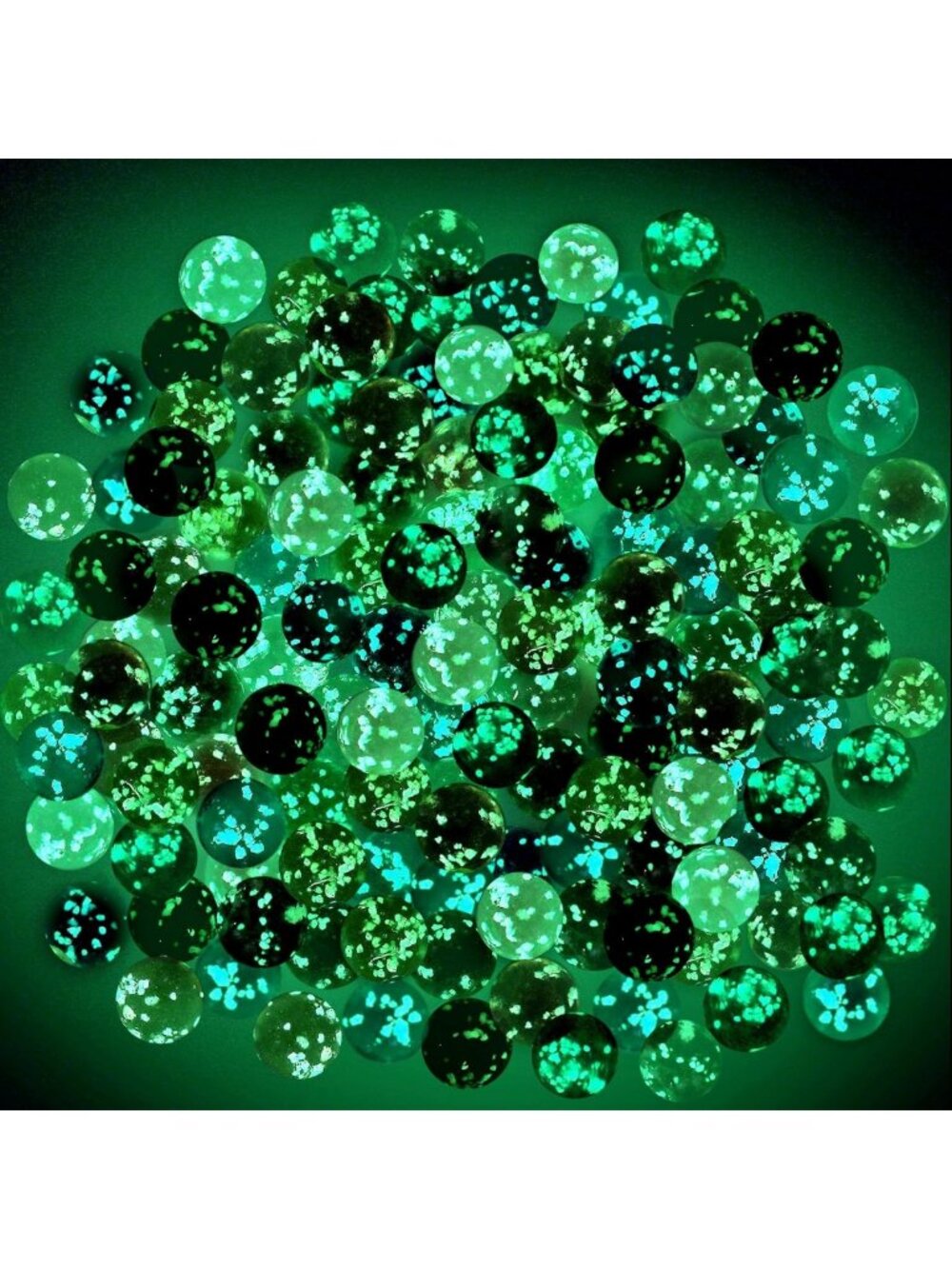 100 Glow in the Dark Colorful Glass Marbles - Luminous DIY Decor & Games (0.71")